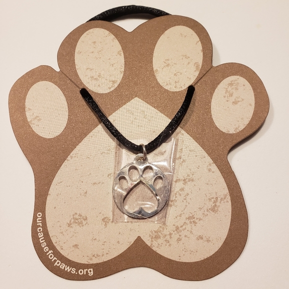 Cause for Paws- Bracelet w/ Silver Paw Print Charm - Picture 2 of 3
